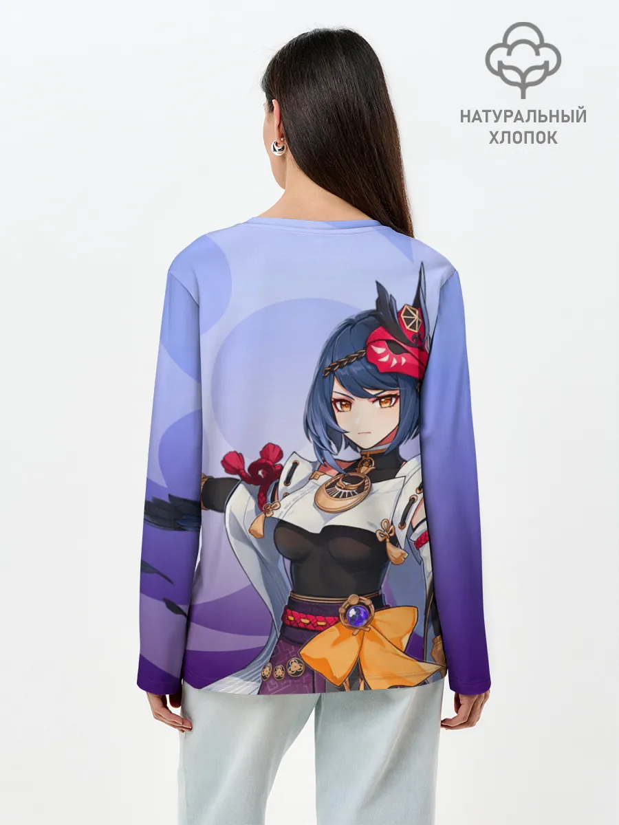 Лонгслив женский. Хлопок / Genshin Impact, Сара