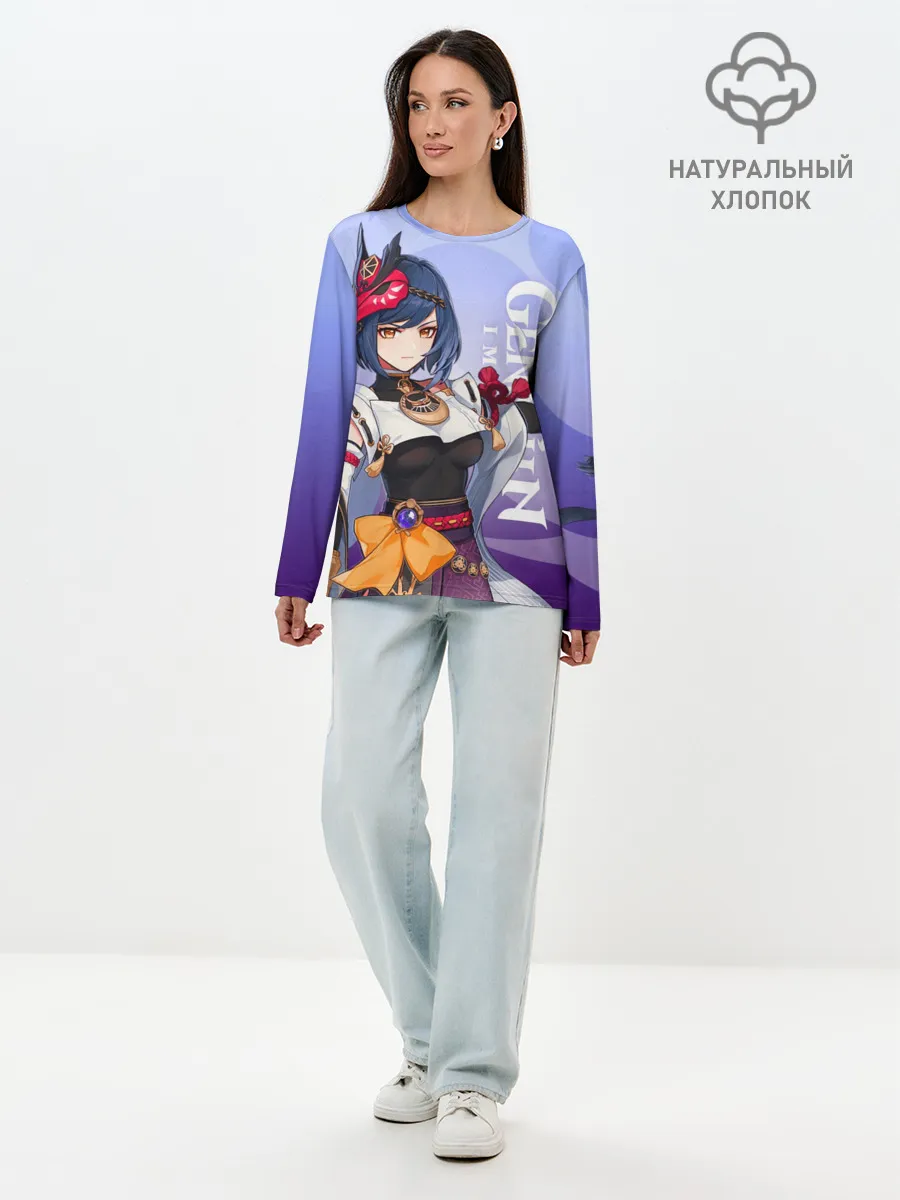 Лонгслив женский. Хлопок / Genshin Impact, Сара
