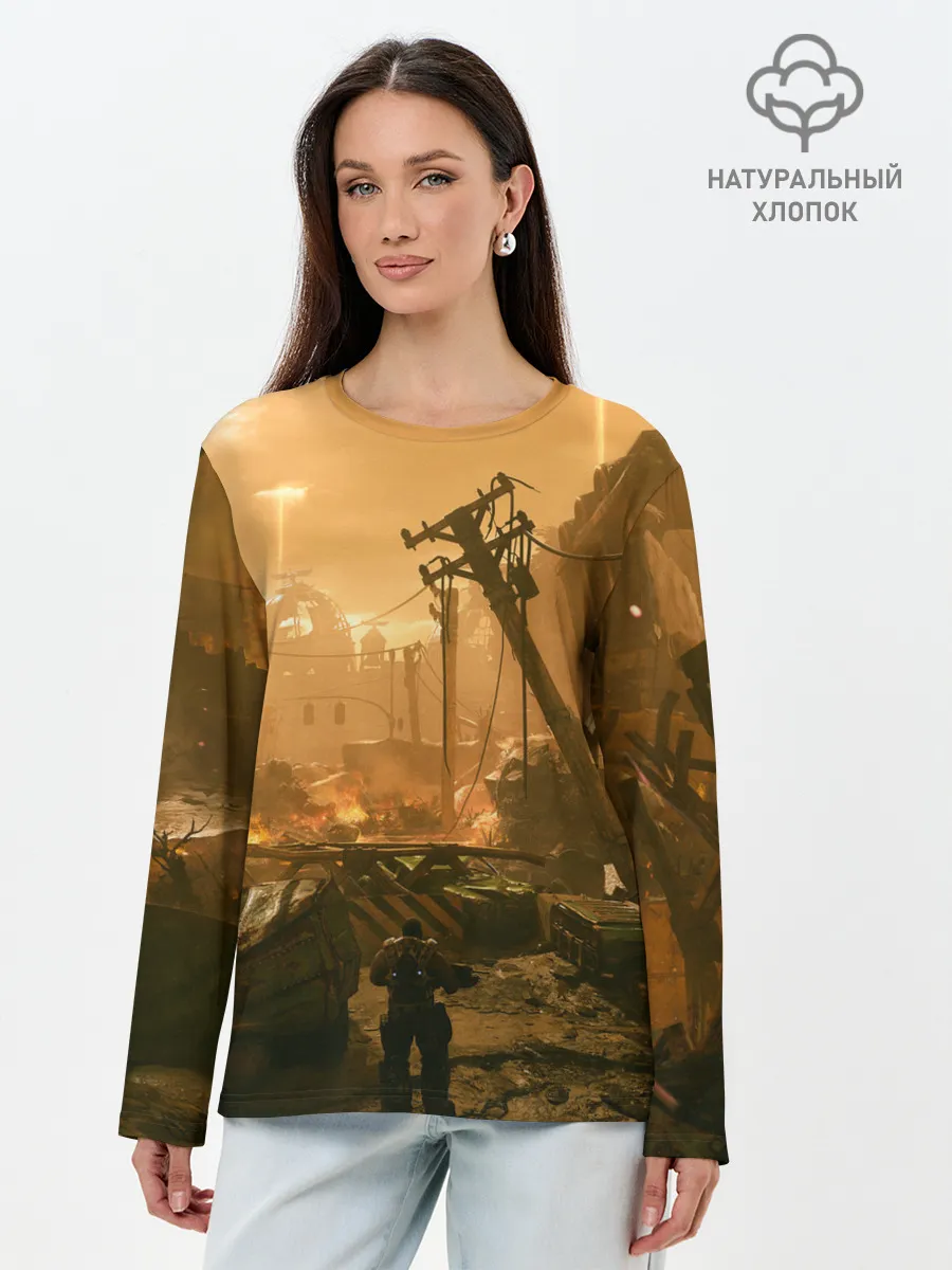 Лонгслив женский. Хлопок / GEARS OF WAR | ШЕСТЕРЕНКИ