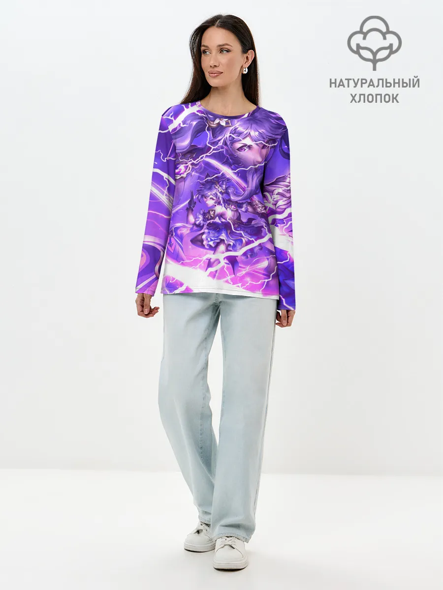 Лонгслив женский. Хлопок / Баал | Genshin Impact | Геншин Импакт