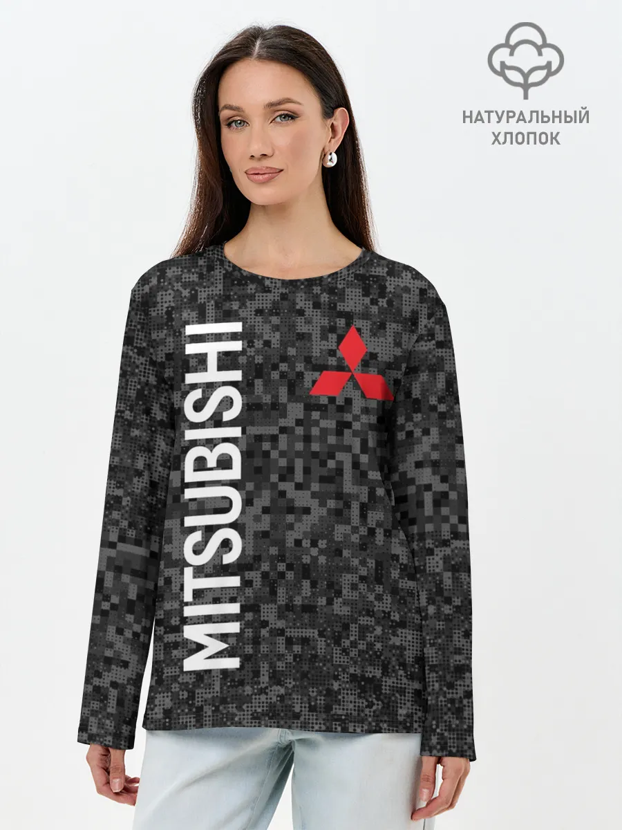 Лонгслив женский. Хлопок / MITSUBISHI Камуфляж