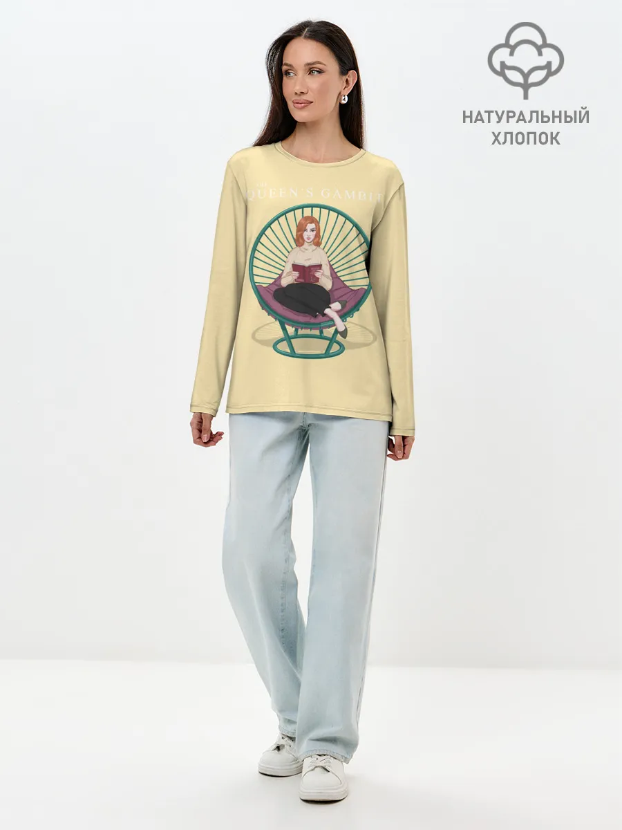 Лонгслив женский. Хлопок / Королева на троне