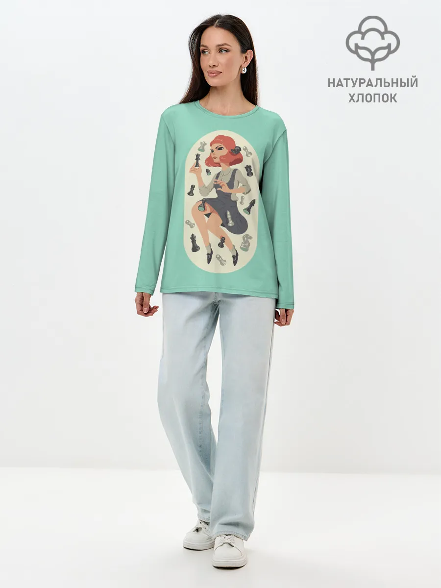 Лонгслив женский. Хлопок / Элизабет Хармон