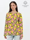 Лонгслив женский. Хлопок / Лимоны паттерн