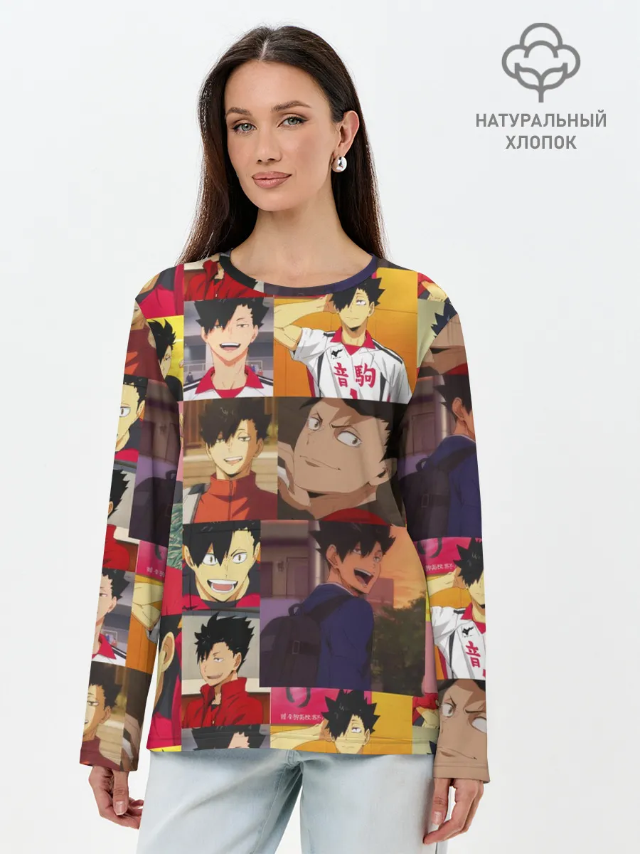 Лонгслив женский. Хлопок / КУРОО ТЕЦУРО / TETSURO