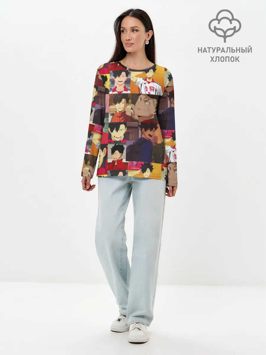 Лонгслив женский. Хлопок / КУРОО ТЕЦУРО / TETSURO