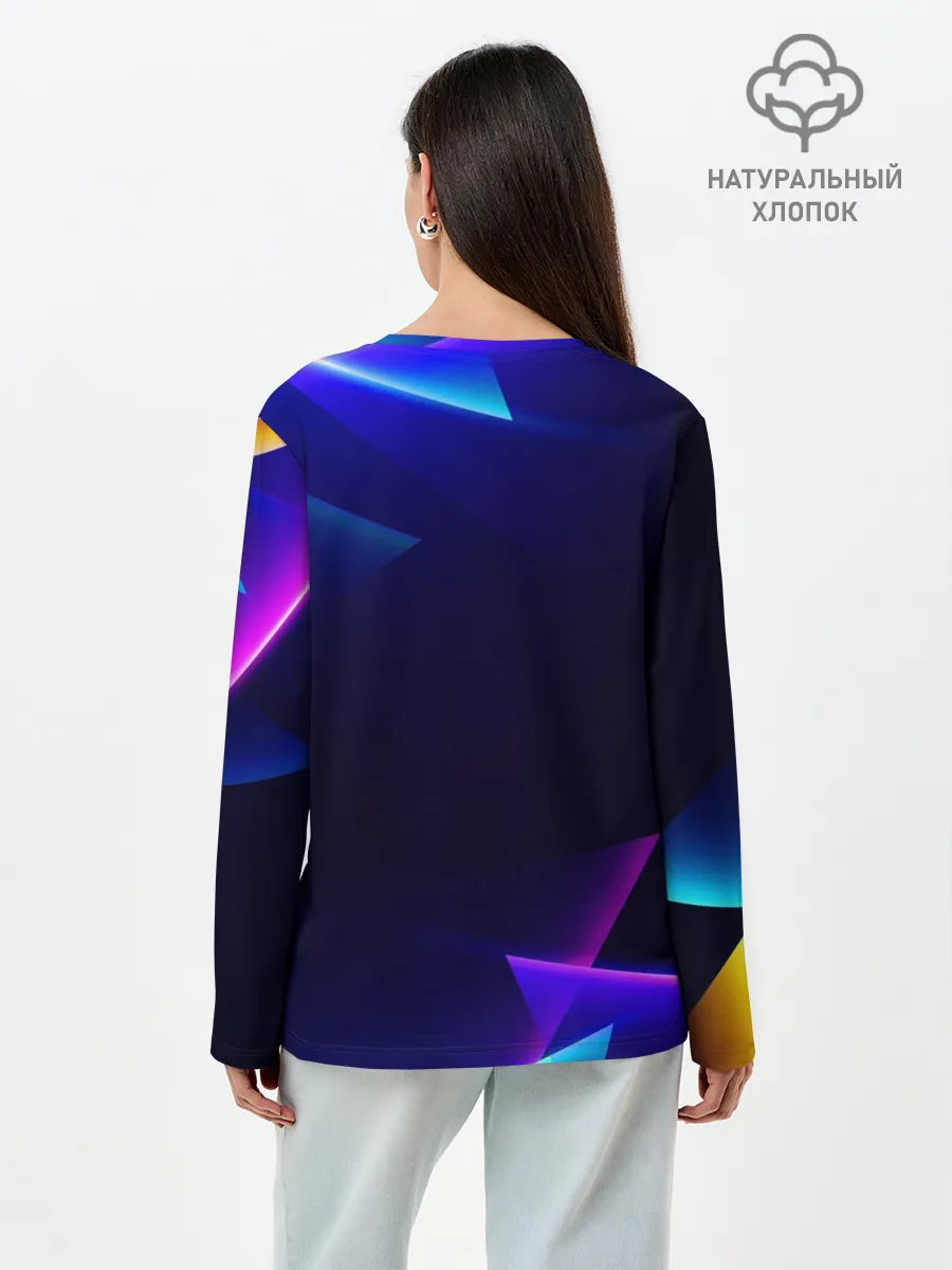Лонгслив женский. Хлопок / КУРОО ТЕЦУРО / TETSURO / NEON