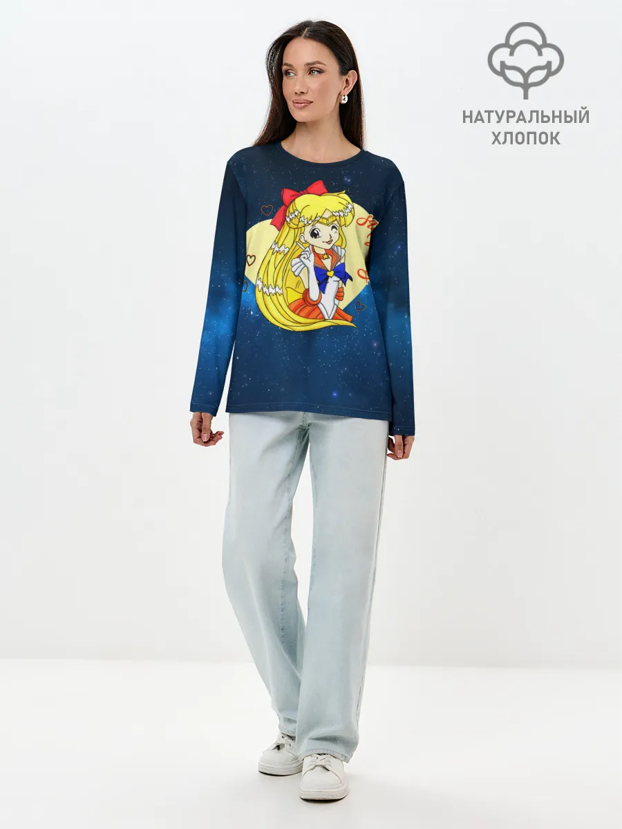 Лонгслив женский. Хлопок / Сейлор Мун | Космос