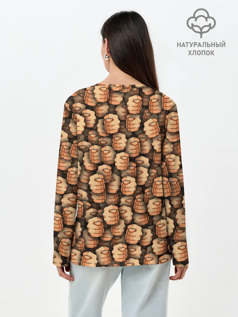 Лонгслив женский. Хлопок / Фиг вам