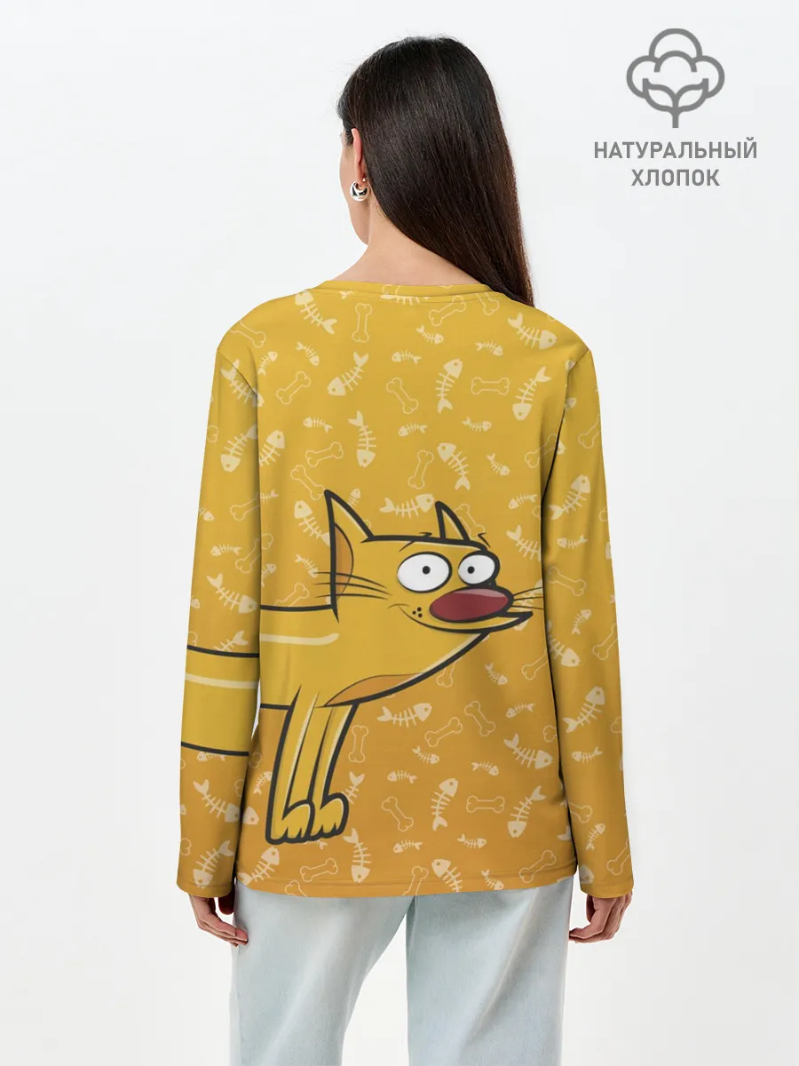 Лонгслив женский. Хлопок / КОТОПЕС | Пес спереди