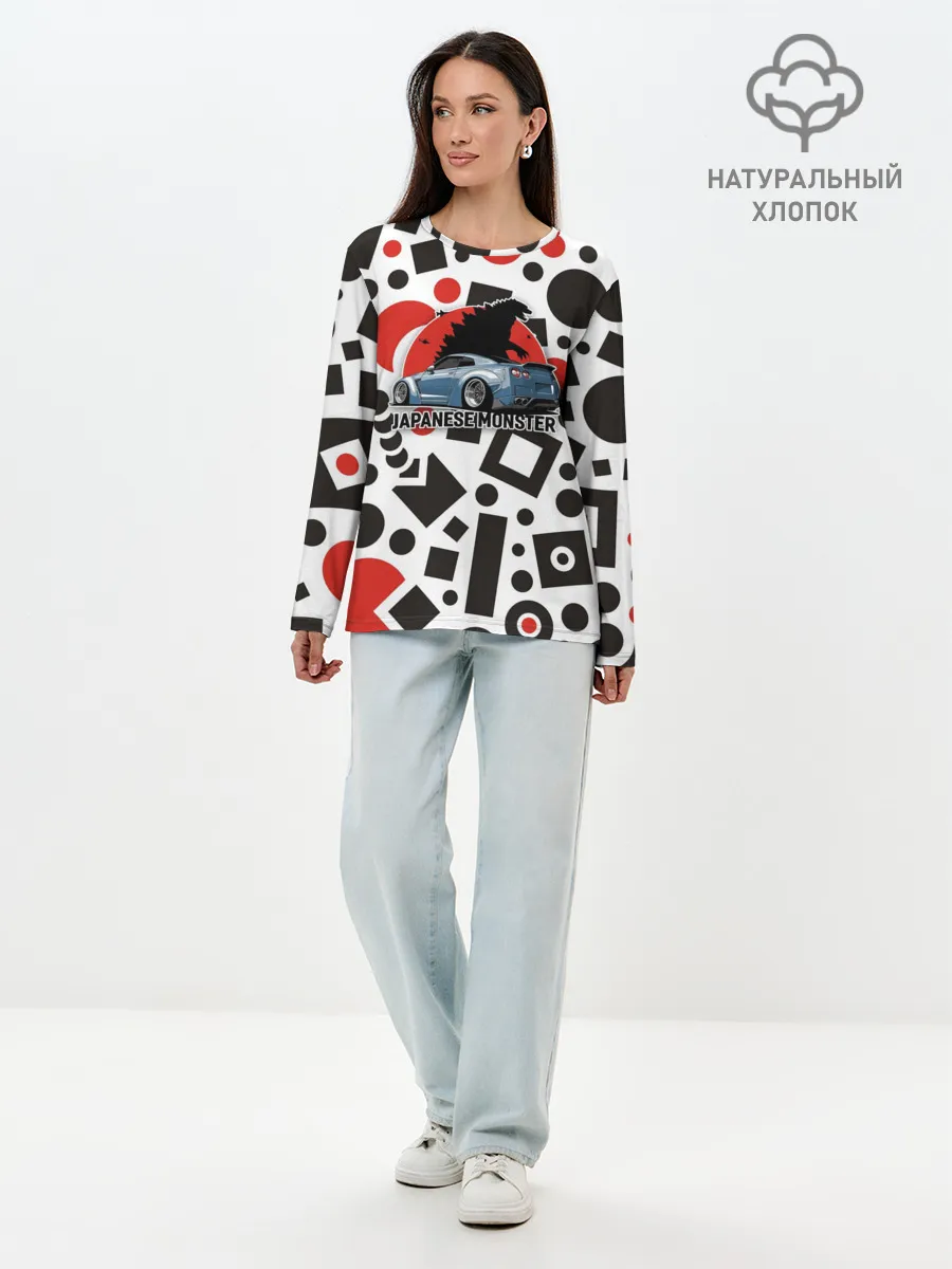 Лонгслив женский. Хлопок / Японские Монстры