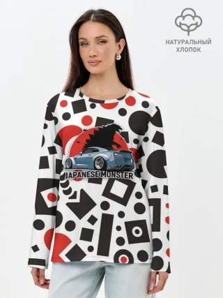 Лонгслив женский. Хлопок / Японские Монстры