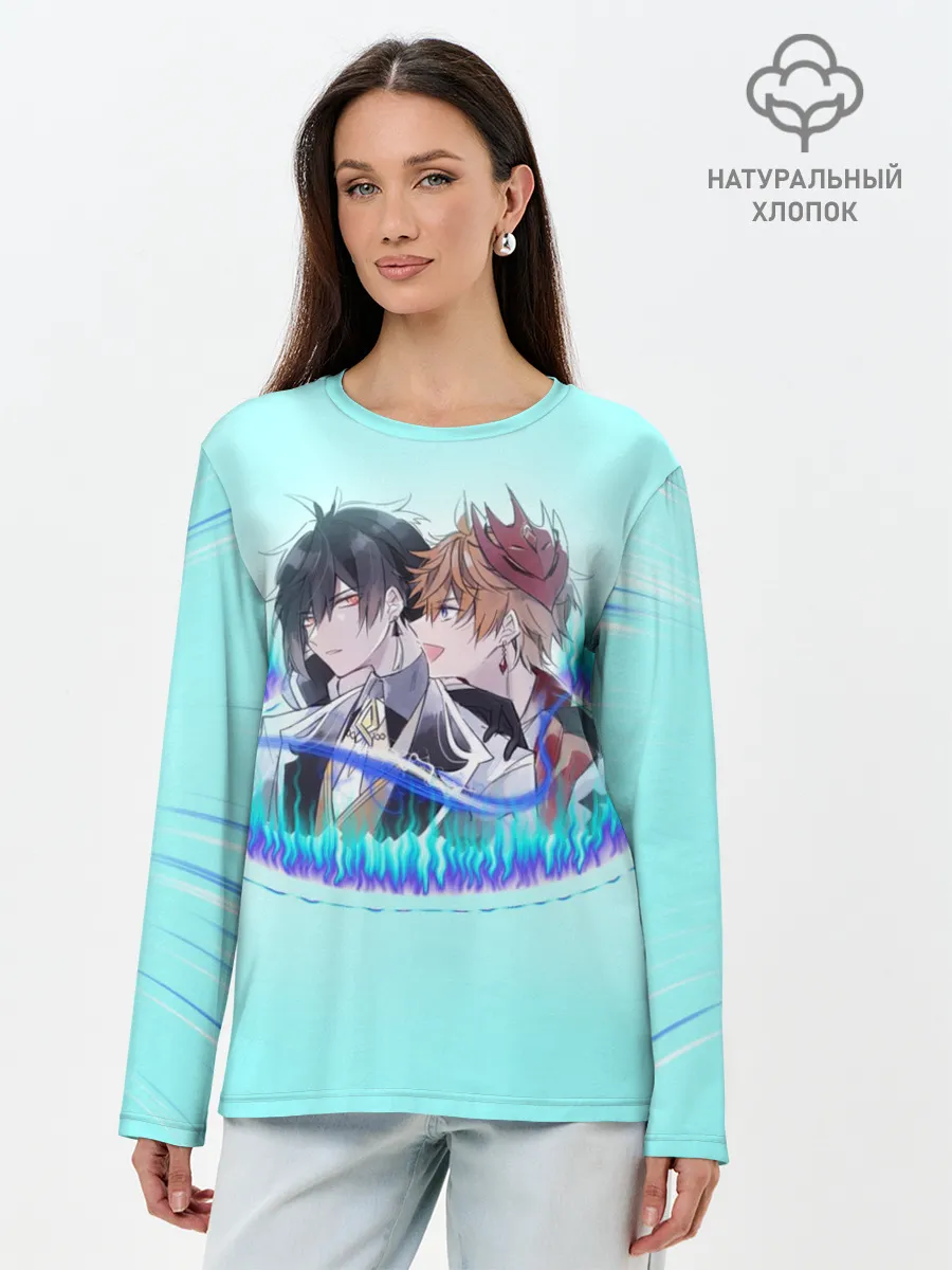 Лонгслив женский. Хлопок / ГЕНШИН ИМПАКТ ТАРТАЛЬЯ ЧИЛИ