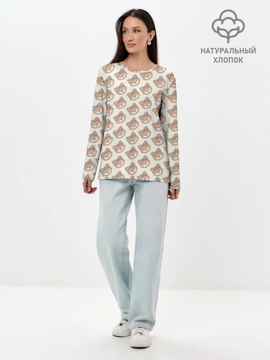 Лонгслив женский. Хлопок / Тарумару