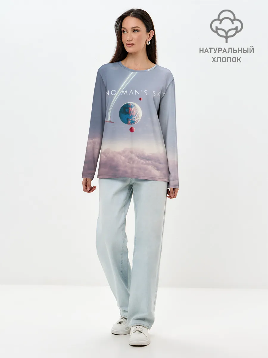 Лонгслив женский. Хлопок / No mans sky