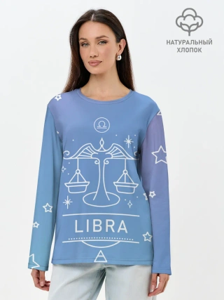Лонгслив женский. Хлопок / Знак Весы