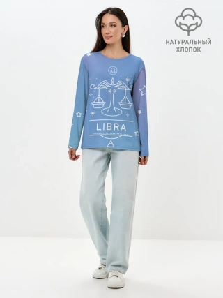 Лонгслив женский. Хлопок / Знак Весы