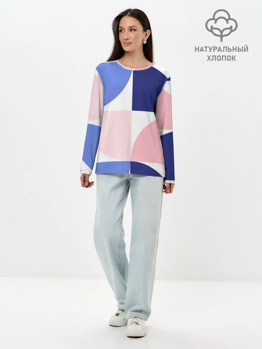 Лонгслив женский. Хлопок / узоры
