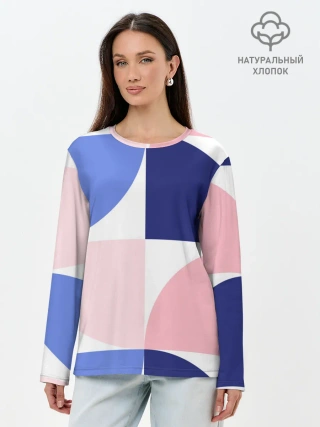 Лонгслив женский. Хлопок / узоры