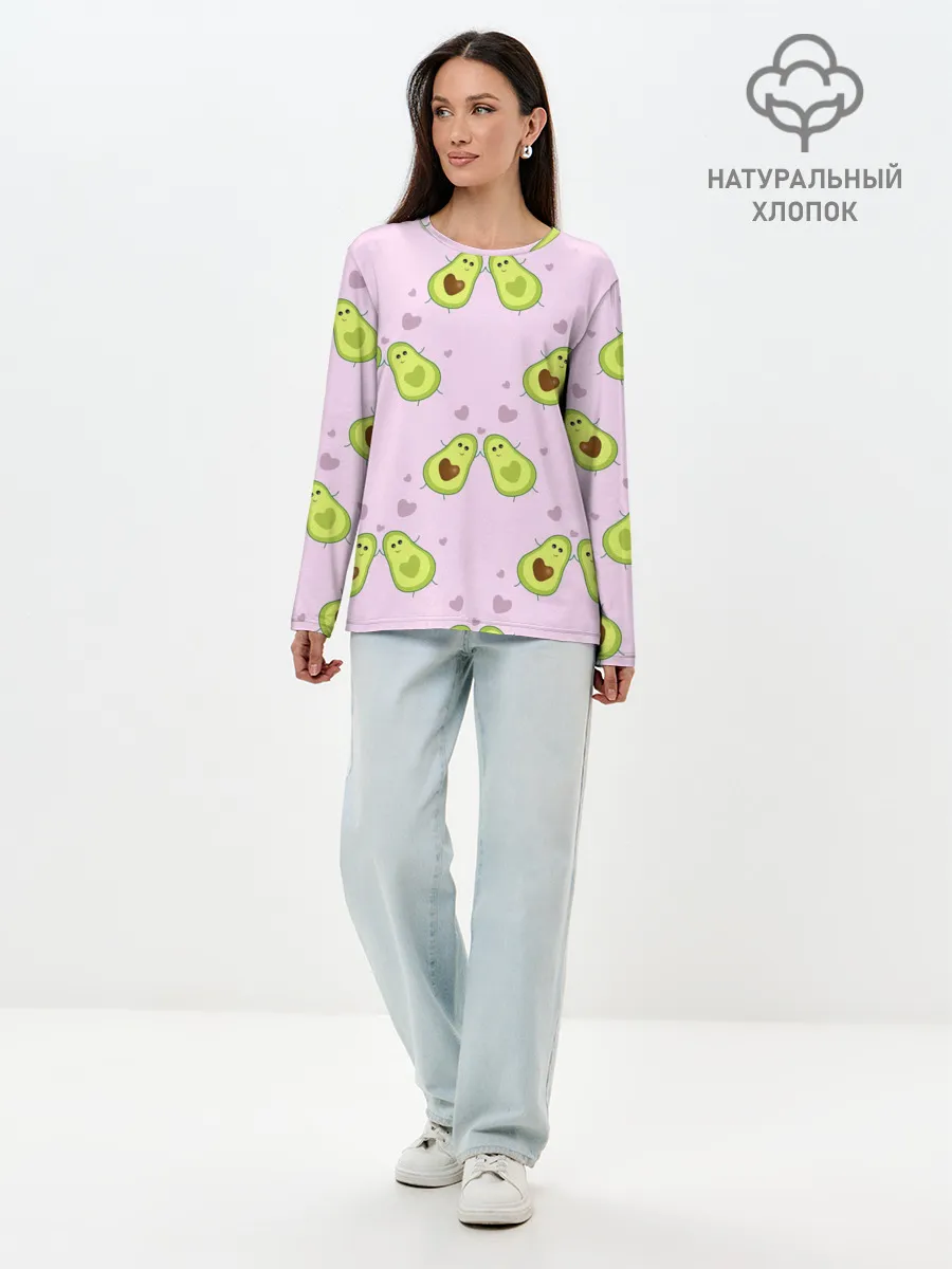 Лонгслив женский. Хлопок / Любовь | Авокадиков