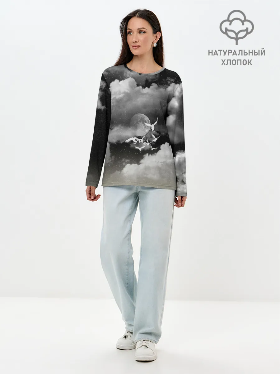 Лонгслив женский. Хлопок / Cloudy Night