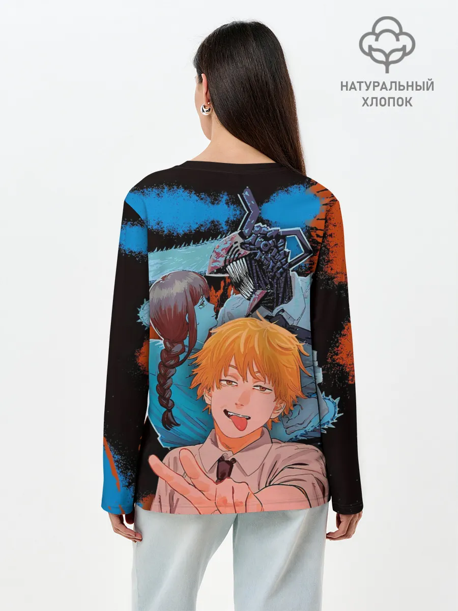 Лонгслив женский. Хлопок / Дэндзи и Макима