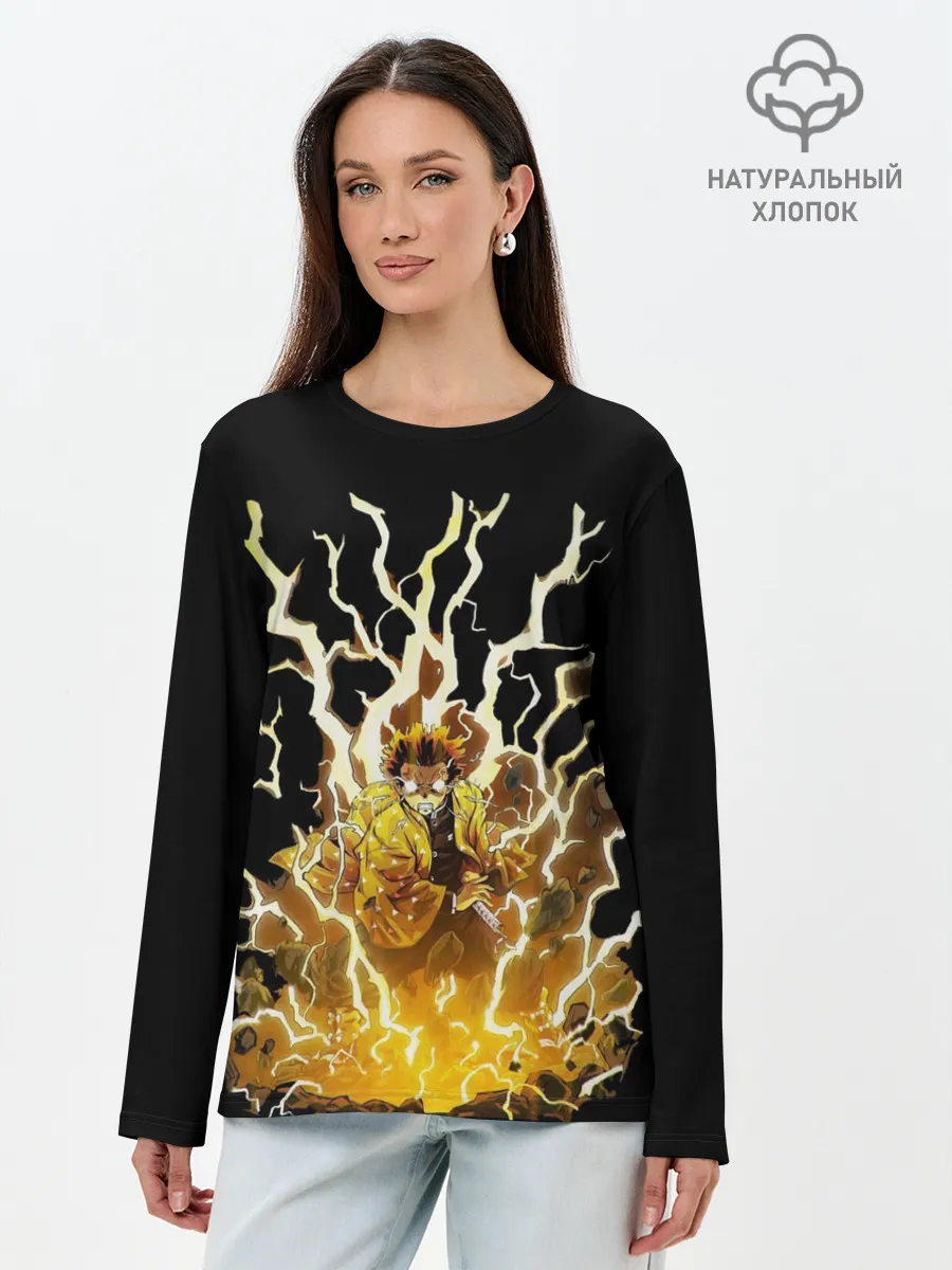 Лонгслив женский. Хлопок / Зиницу зеницу бог грома