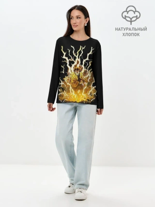 Лонгслив женский. Хлопок / Зиницу зеницу бог грома