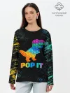 Лонгслив женский. Хлопок / POP IT DINOSAUR | ДИНОЗАВР