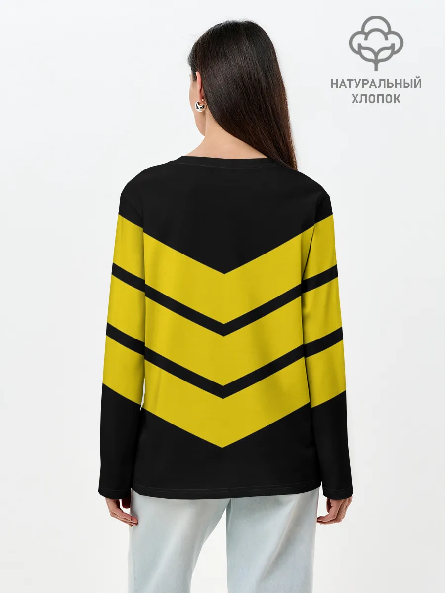 Лонгслив женский. Хлопок / Три полоски