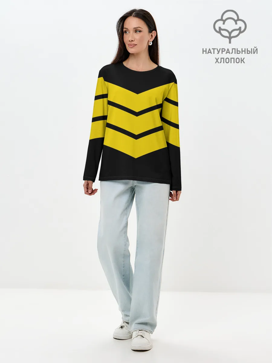 Лонгслив женский. Хлопок / Три полоски