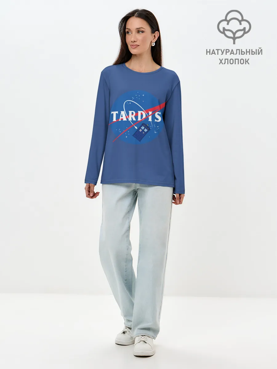 Лонгслив женский. Хлопок / Тардис в космосе