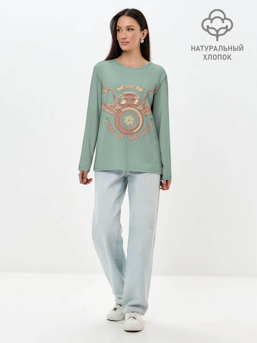 Лонгслив женский. Хлопок / Король дороги