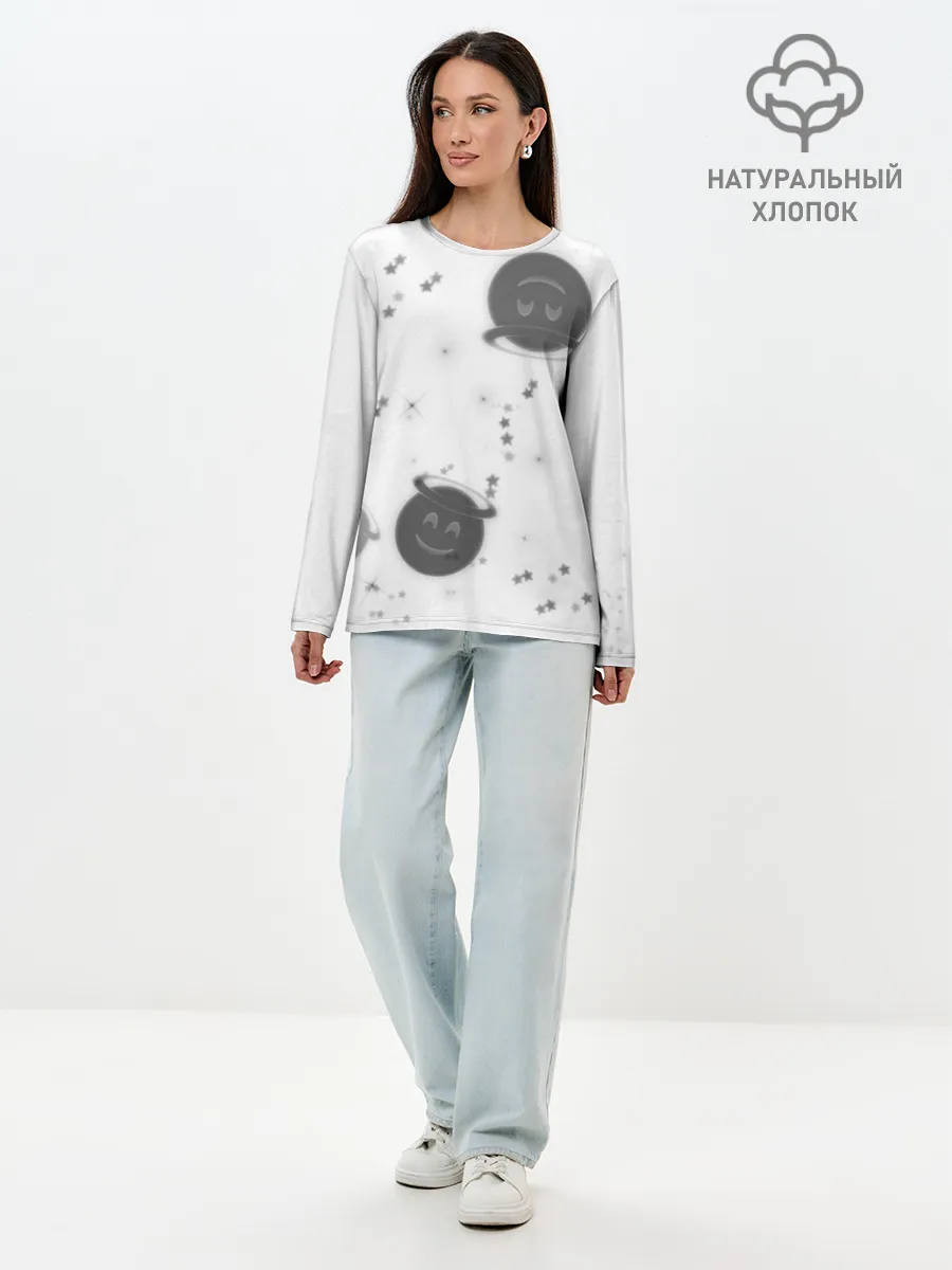 Лонгслив женский. Хлопок / Смайл