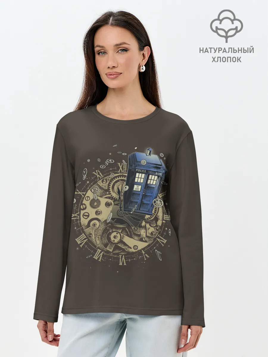 Лонгслив женский. Хлопок / Tie to Tardis