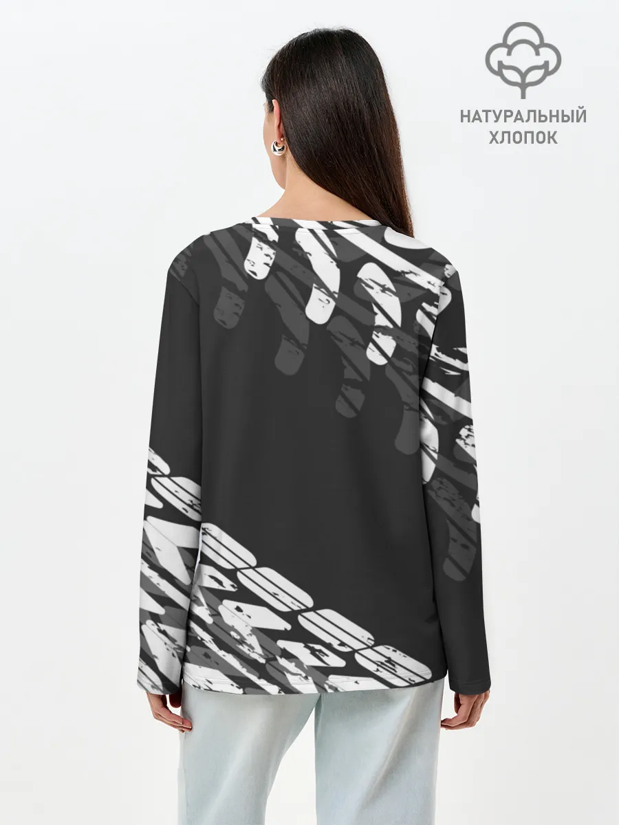 Лонгслив женский. Хлопок / БМВ | BMW TIRE TREAD