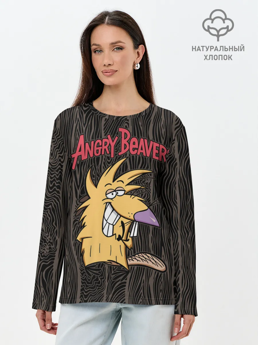 Лонгслив женский. Хлопок / Крутые Бобры