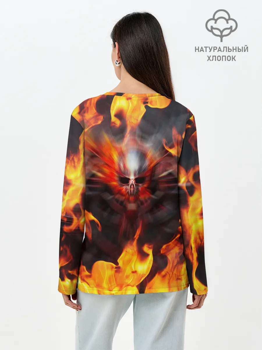 Лонгслив женский. Хлопок / FIRE GEARS OF WAR | ПОСТЕР В ОГНЕ