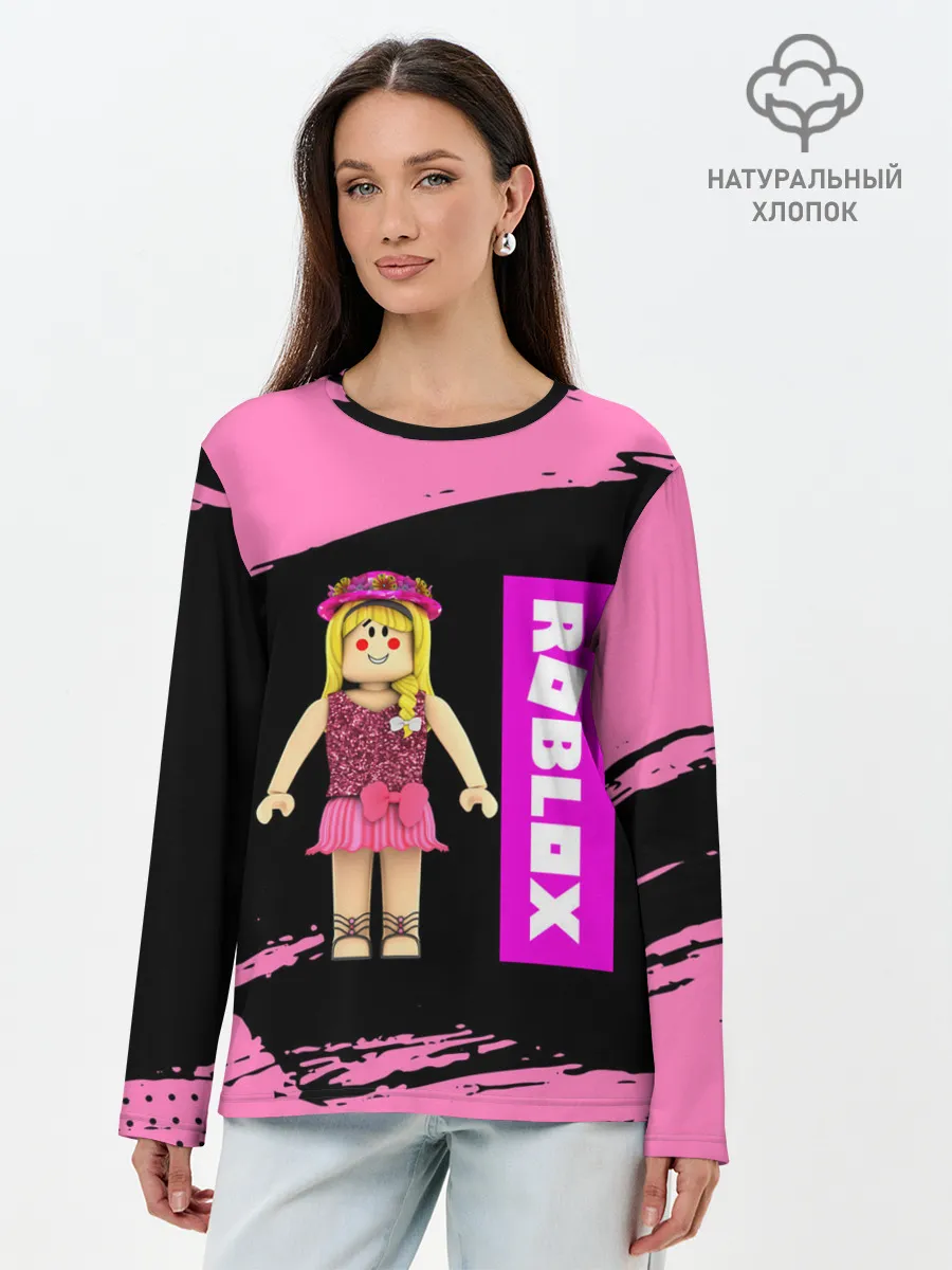 Лонгслив женский. Хлопок / BARBIE | ROBLOX | РОБЛОКС
