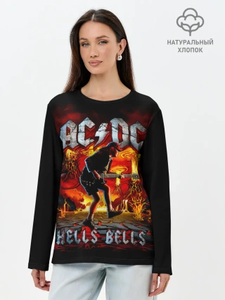 Лонгслив женский. Хлопок / AC/DC HELLS BELLS