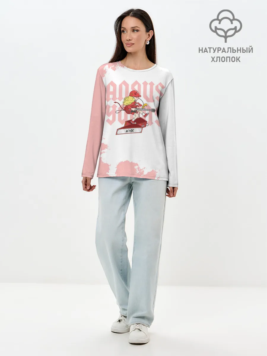 Лонгслив женский. Хлопок / Angus Young AC/DC