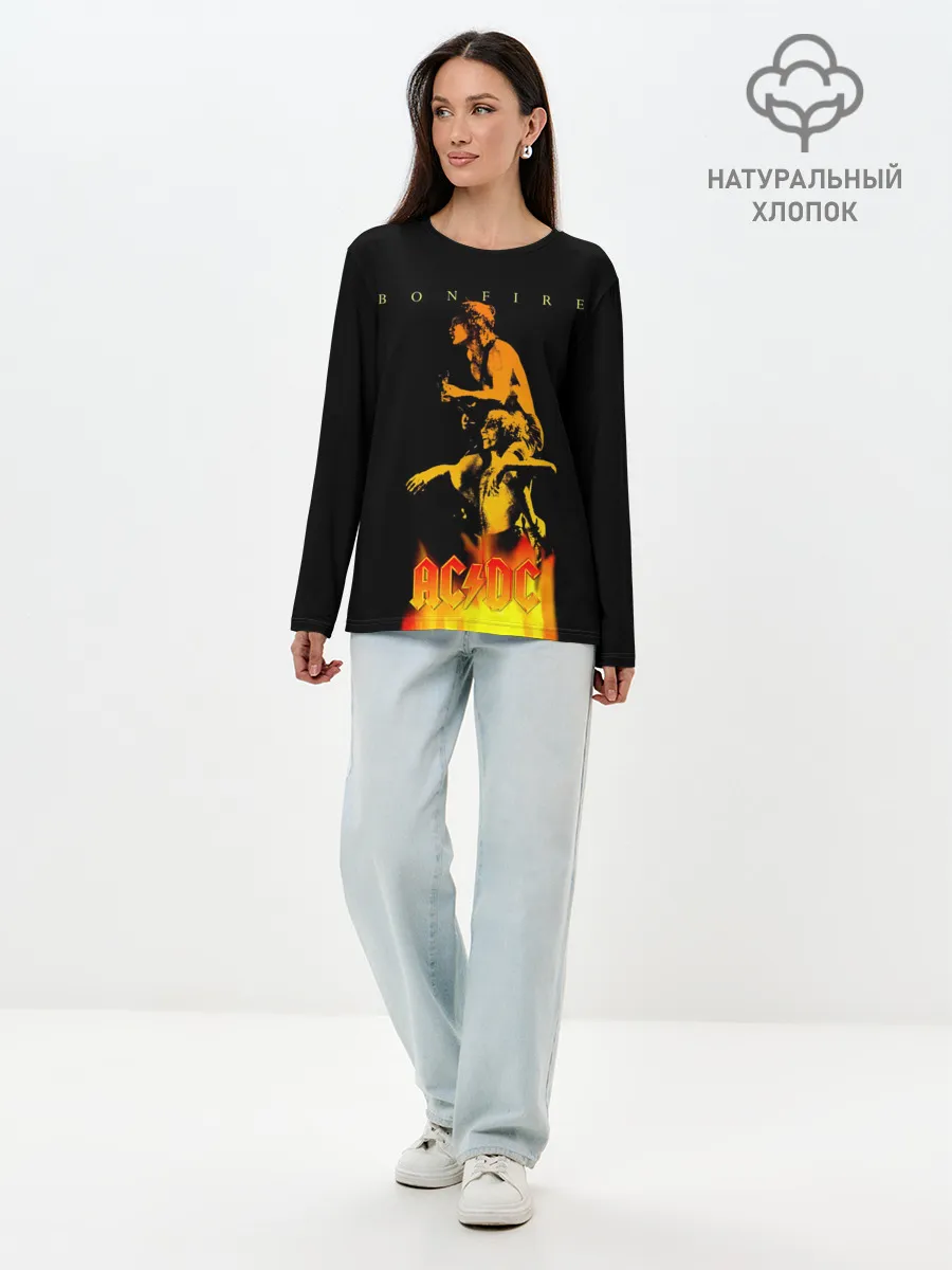 Лонгслив женский. Хлопок / Bonfire AC/DC