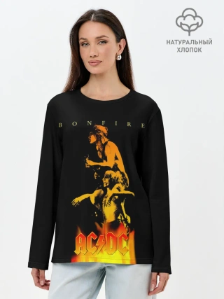 Лонгслив женский. Хлопок / Bonfire AC/DC