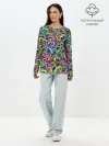 Лонгслив женский. Хлопок / Психоделические щупальца