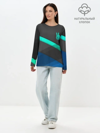 Лонгслив женский. Хлопок / PEACE | ПИС | МИР