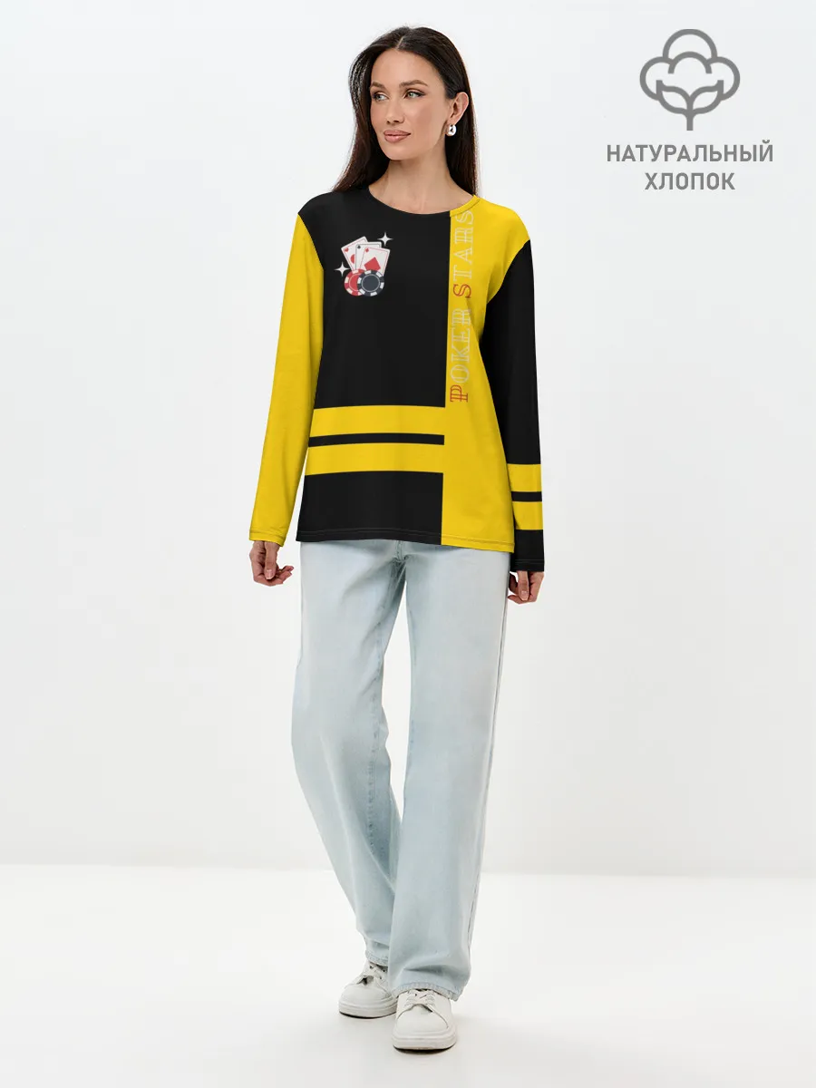 Лонгслив женский. Хлопок / Poker stars / Покер Старс