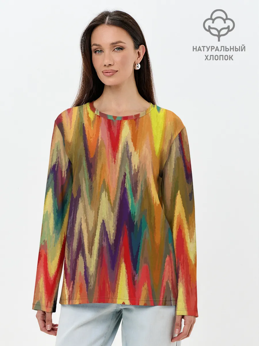 Лонгслив женский. Хлопок / Секрет иката
