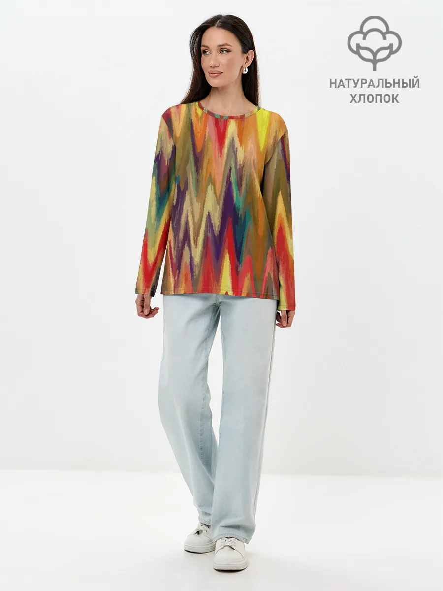 Лонгслив женский. Хлопок / Секрет иката