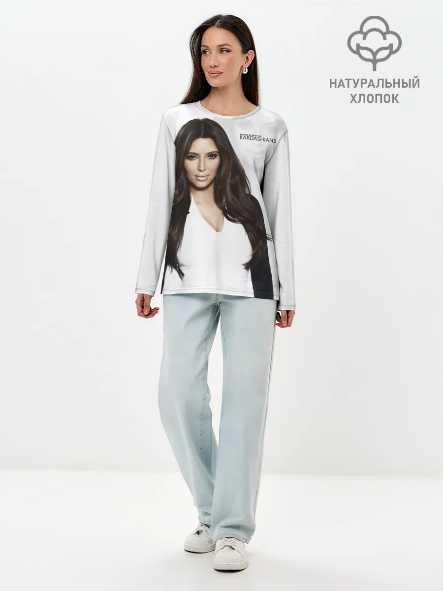 Лонгслив женский. Хлопок / Ким Кардашьян
