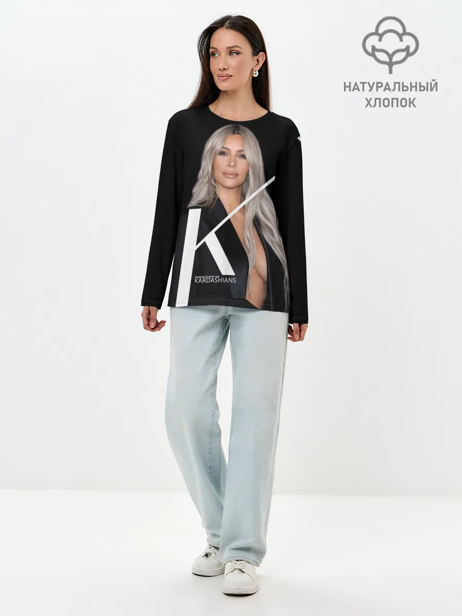 Лонгслив женский. Хлопок / Ким Кардашьян